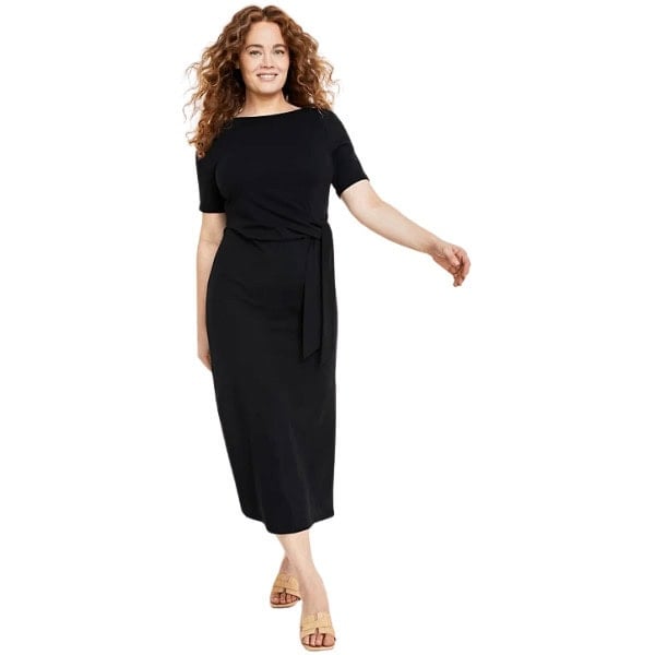 Crewneck Wrap Tie Dress - Ageless Style Stylish Casual Outfit from Macy's
