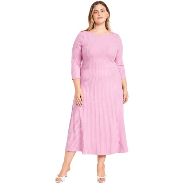 Fit & Flare Ribbed Maxi Dress