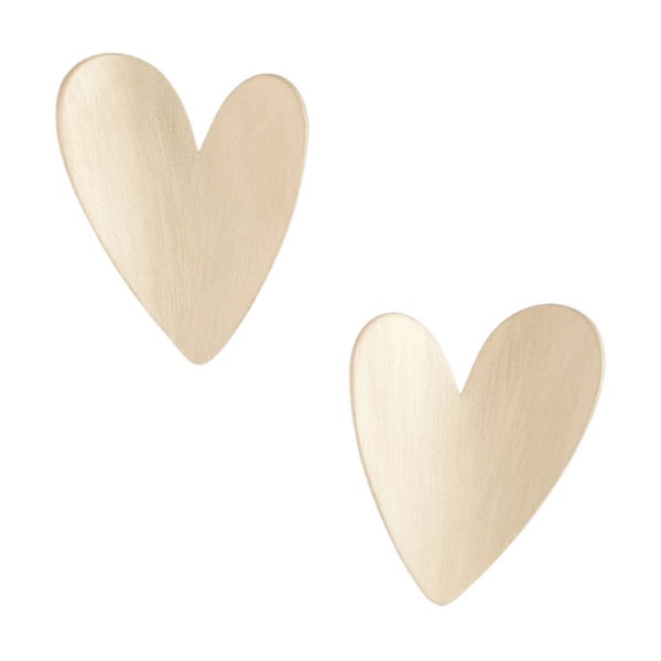 Gold-Tone Stud Heart Earrings