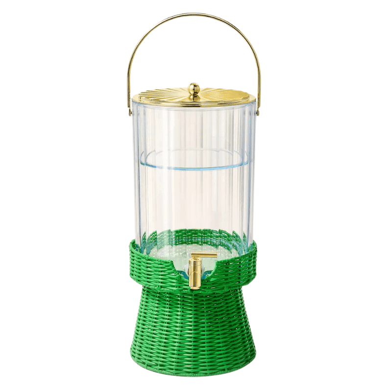 Acrylic Beverage Dispenser with Woven Stand