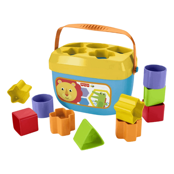 Baby’s First Shape Sorting Toy with Storage Bucket
