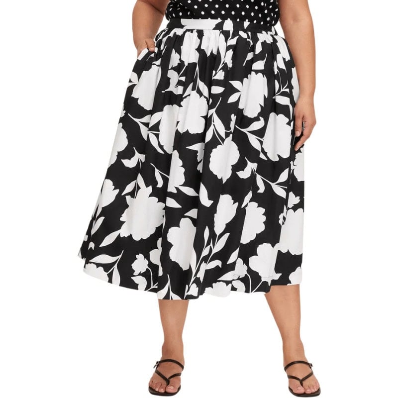 Classic Rose Volume Midi Skirt