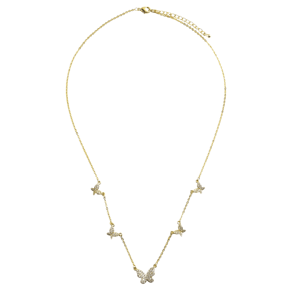 Crystal Butterfly Station Necklace