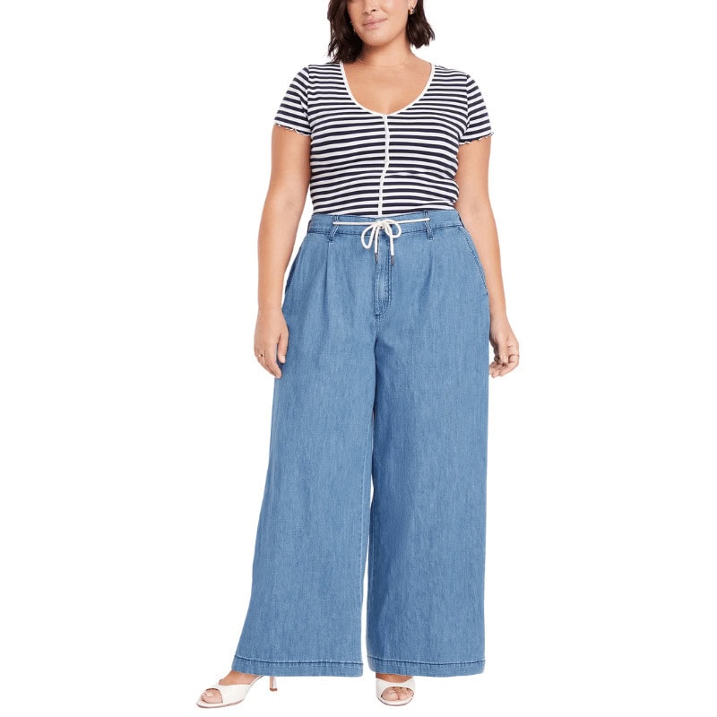 High-Waisted Super Wide-Leg Drapey Jeans