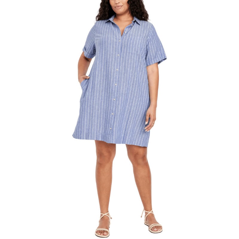 Linen Blend Mini Shirt Dress - Don't Dress Old! 7 Stylish Old Navy Finds To Update Your Wardrobe