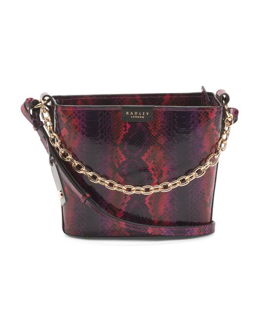 RADLEY LONDON Leather Petticoat Hill Faux Snakeskin Shoulder Bag