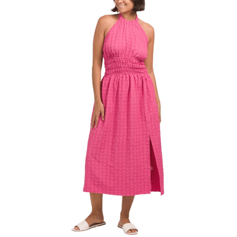 Sleeveless Halter Neck Textured Maxi Dress - TJ Maxx Runway