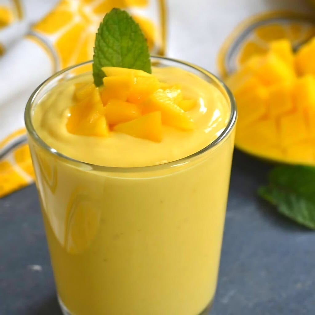 2 Ingredients Mango Yogurt Smoothie