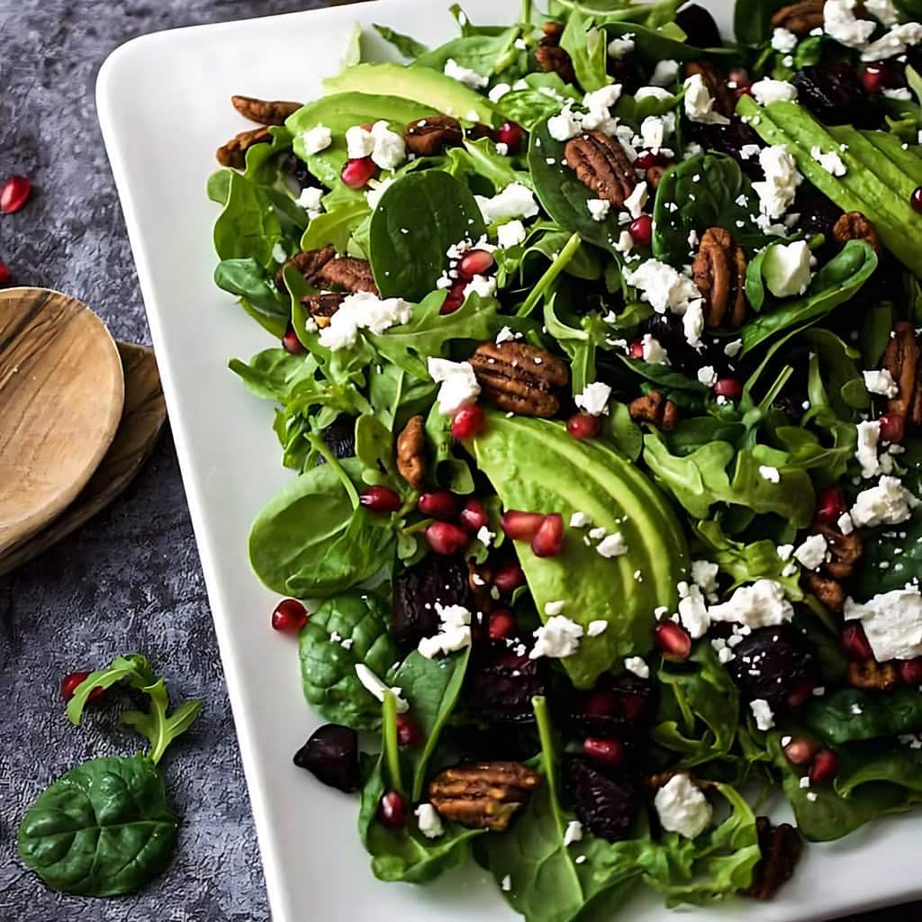 Beet Baby Greens Salad With Maple Mustard Dressing