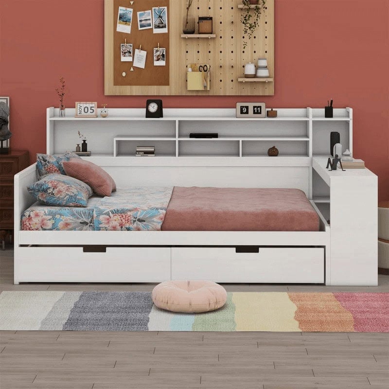 Daybed with Storage Shelves