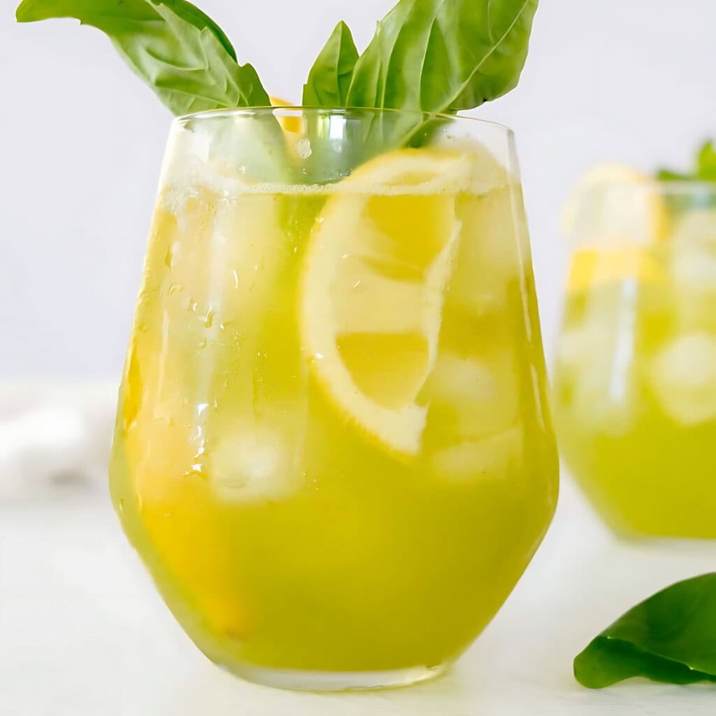 Easy Sparkling Homemade Basil Lemonade