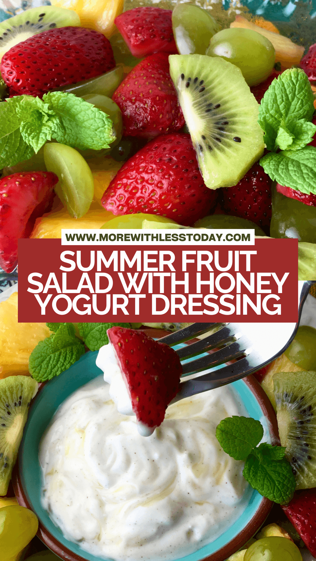 Easy Summer Fruit Salad with Honey Yogurt Dressing - PIN