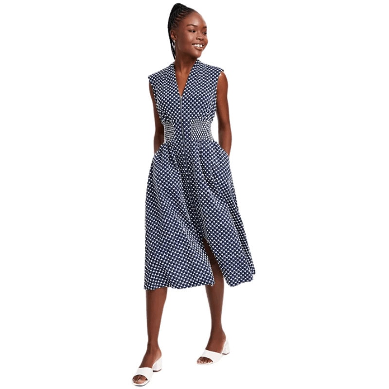 Embroidered Cotton Midi Dress