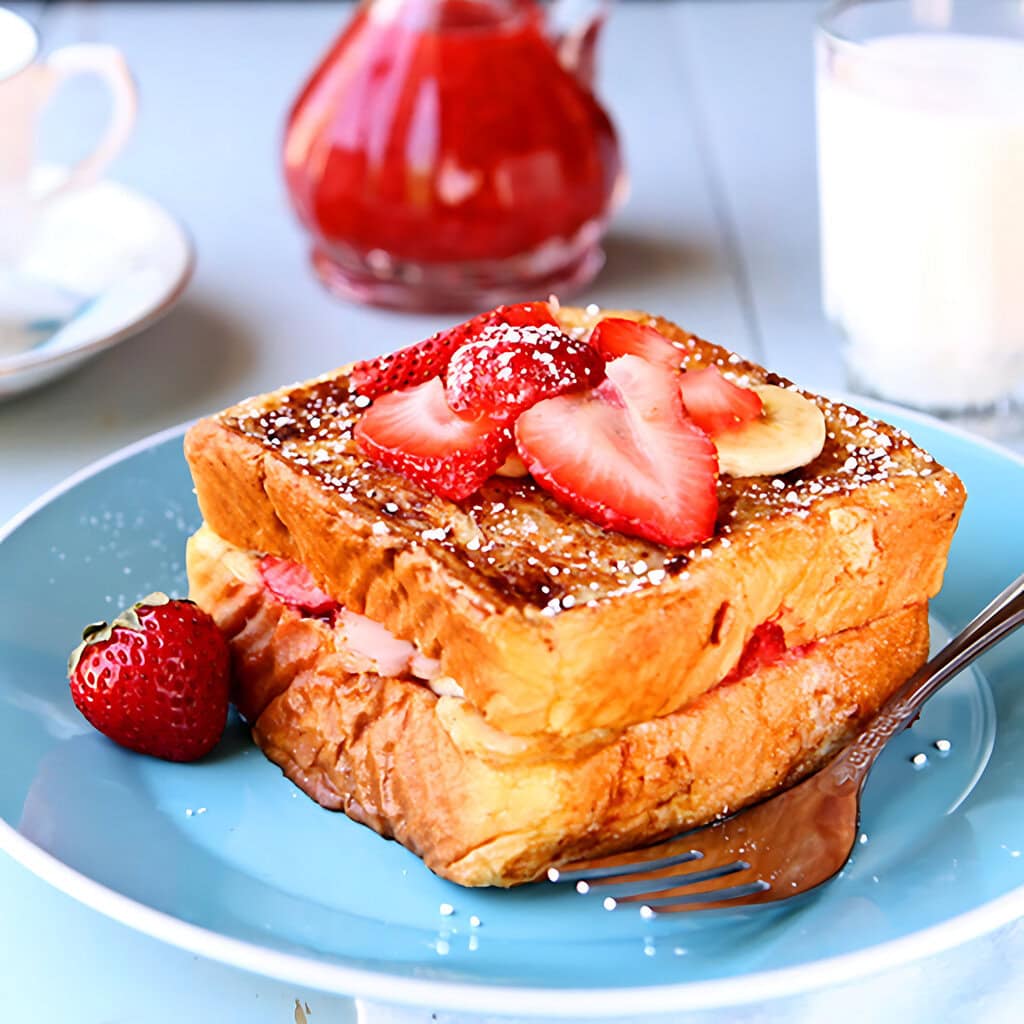 French Toast Stuffed With Strawberries And Bananas