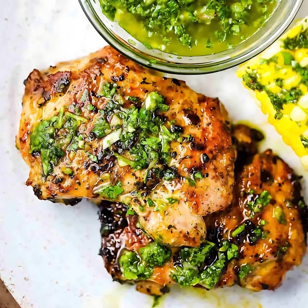 Grilled Chicken Thighs Chimichurri