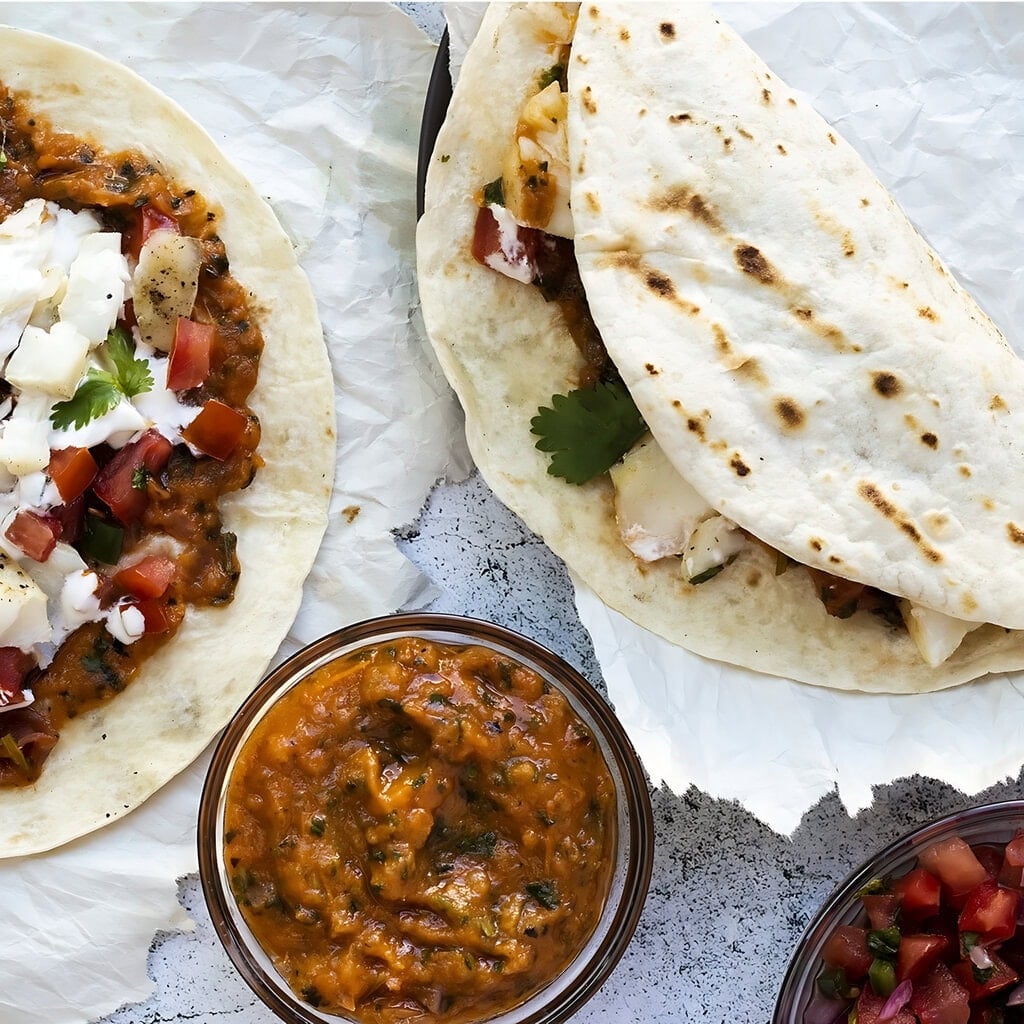 Grilled Fish Tacos With Roasted Tomato Salsa