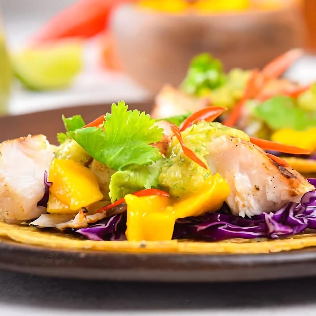 Grilled Halibut Tacos With Salsa Verde