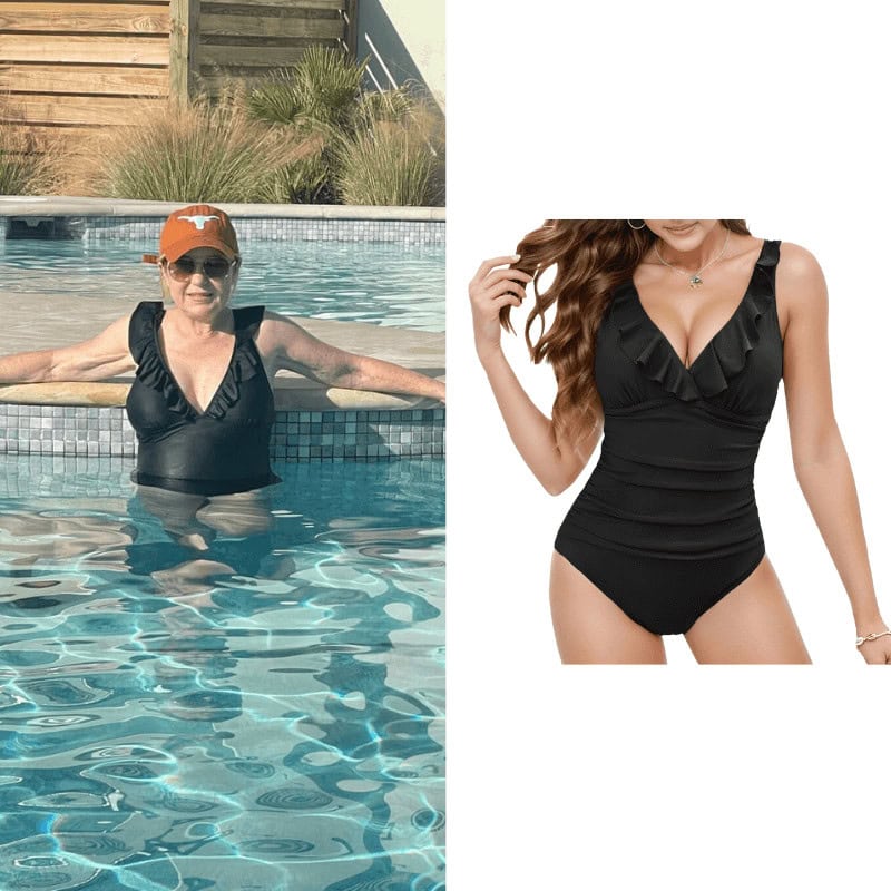 Lori wearing a One Piece Tummy Slimming Monokini