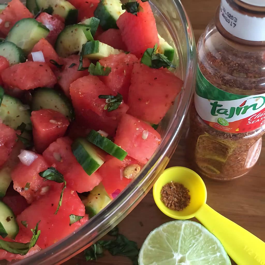 Mexican Watermelon Cucumber Salad