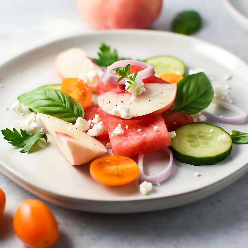 Peach And Watermelon Summer Salad