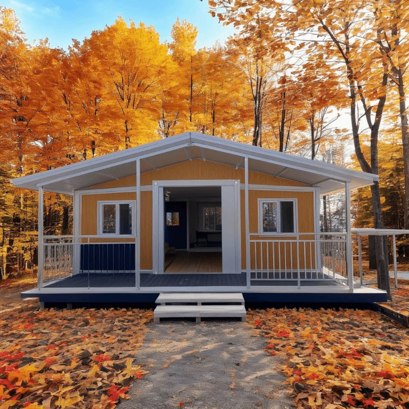 Prefabricated Mobile Pop-up Tiny House with 2 Bedrooms and 1 Full Bathroom