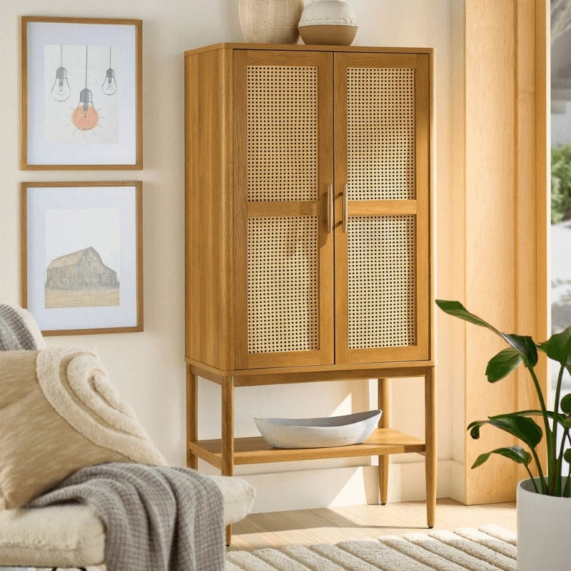Springwood Caning Storage Cabinet - Big Style in a Small Space