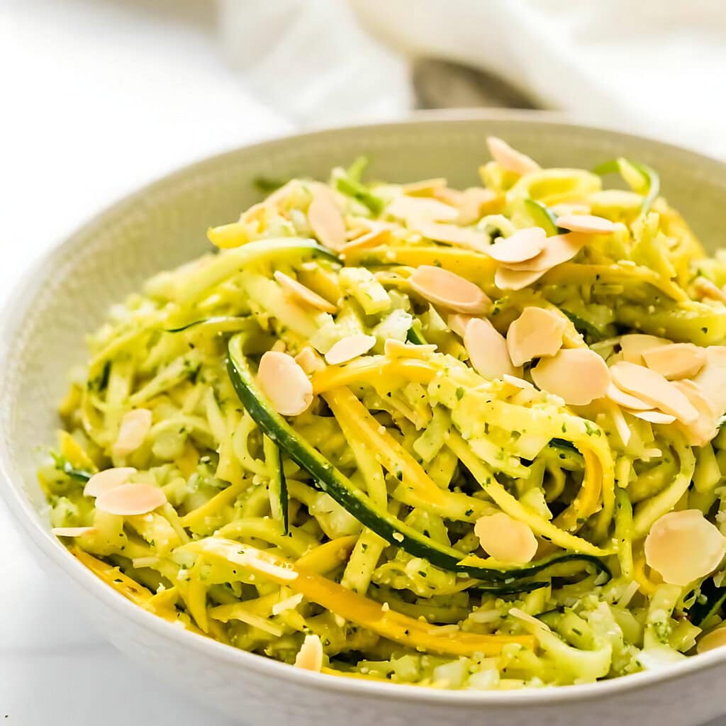Summer Squash Courgette Salad Pesto Vinaigrette