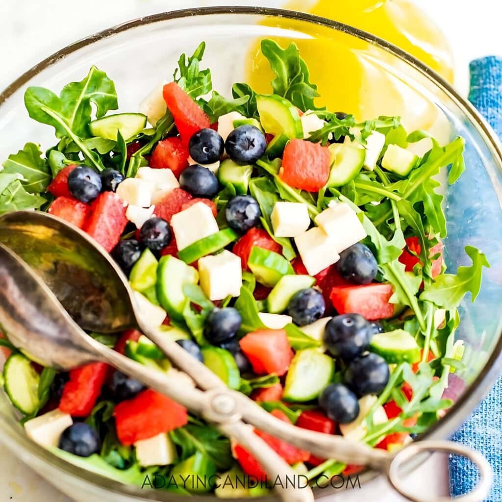 Watermelon Feta And Arugula Salad