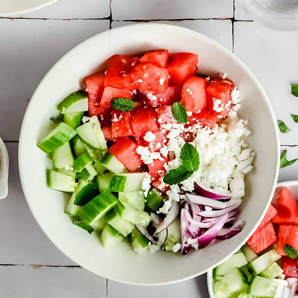 Watermelon Salad With Red Onion And Feta