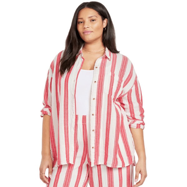 Crinkle Gauze Button-Down Shirt - Old Navy Outlet and Old Navy Clearance