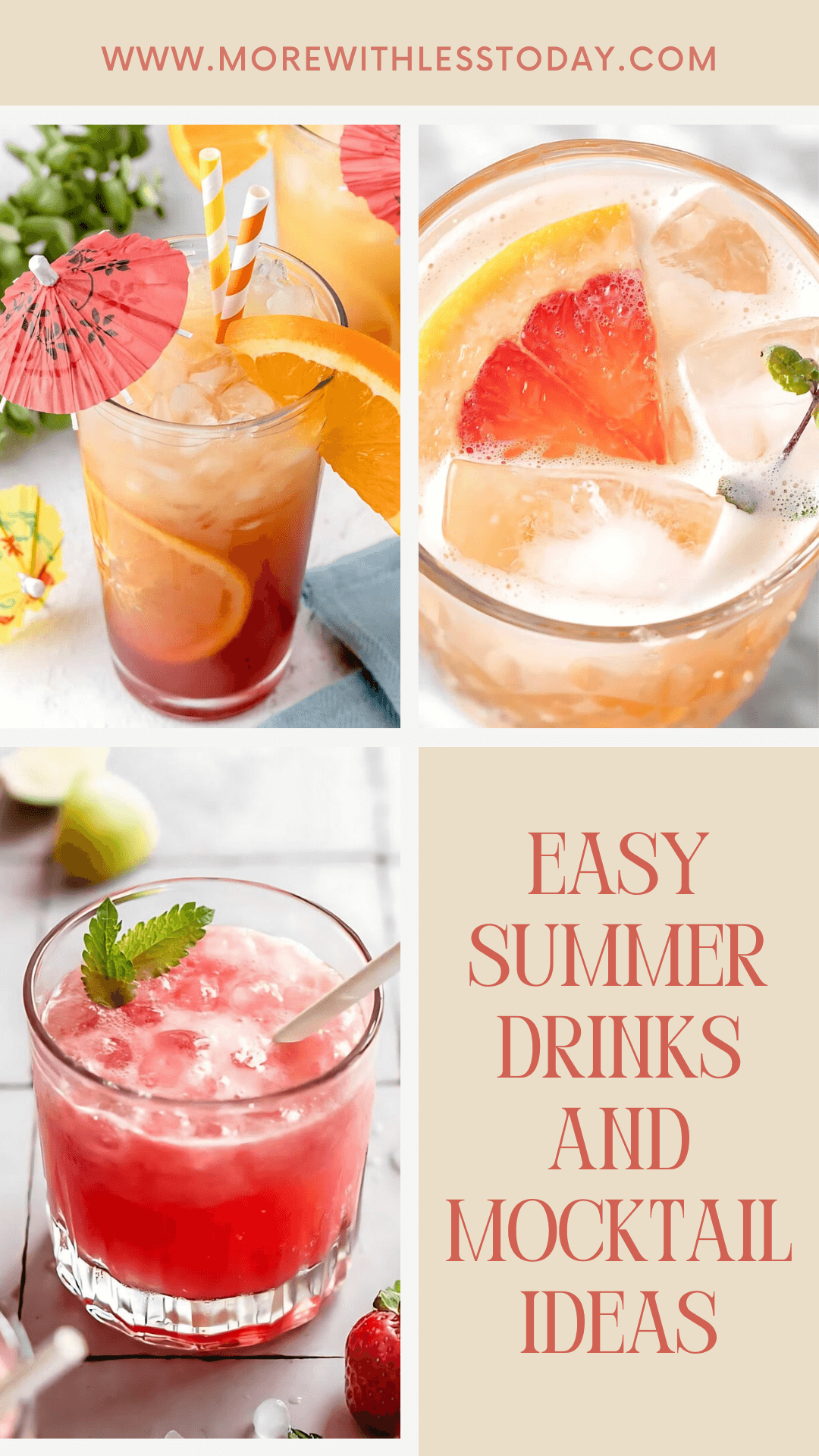 Easy Summer Drinks and Mocktail Ideas - PIN
