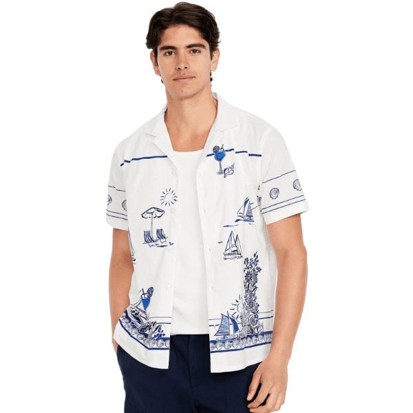 Short-Sleeve Printed Camp Shirt