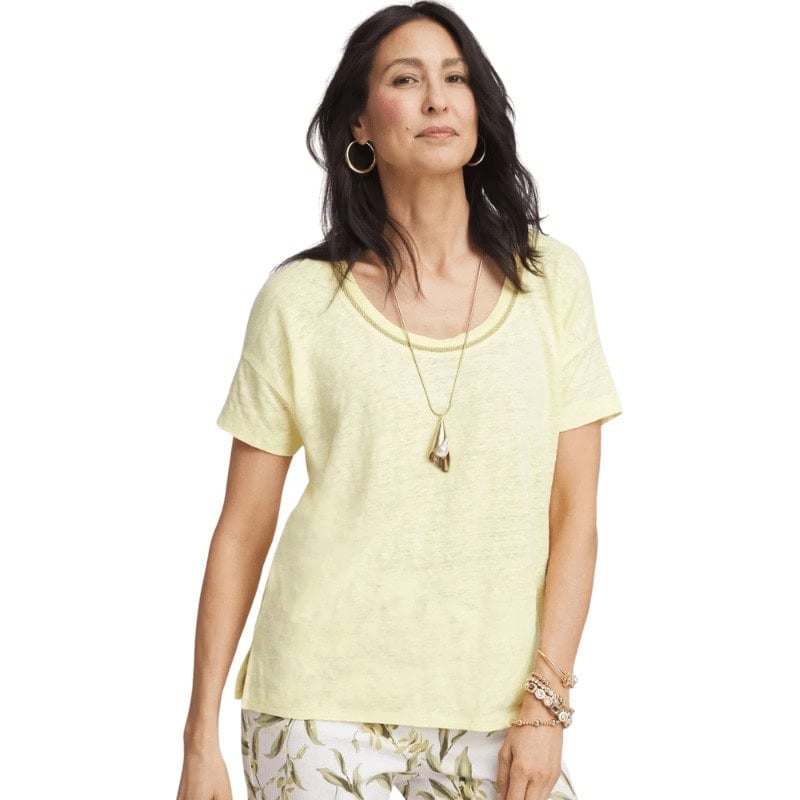 Sweater Trim Linen Tee - Chico’s Clearance Sale