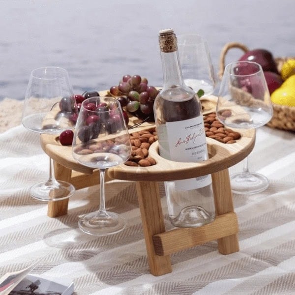 Wooden Folding Wine Picnic Table
