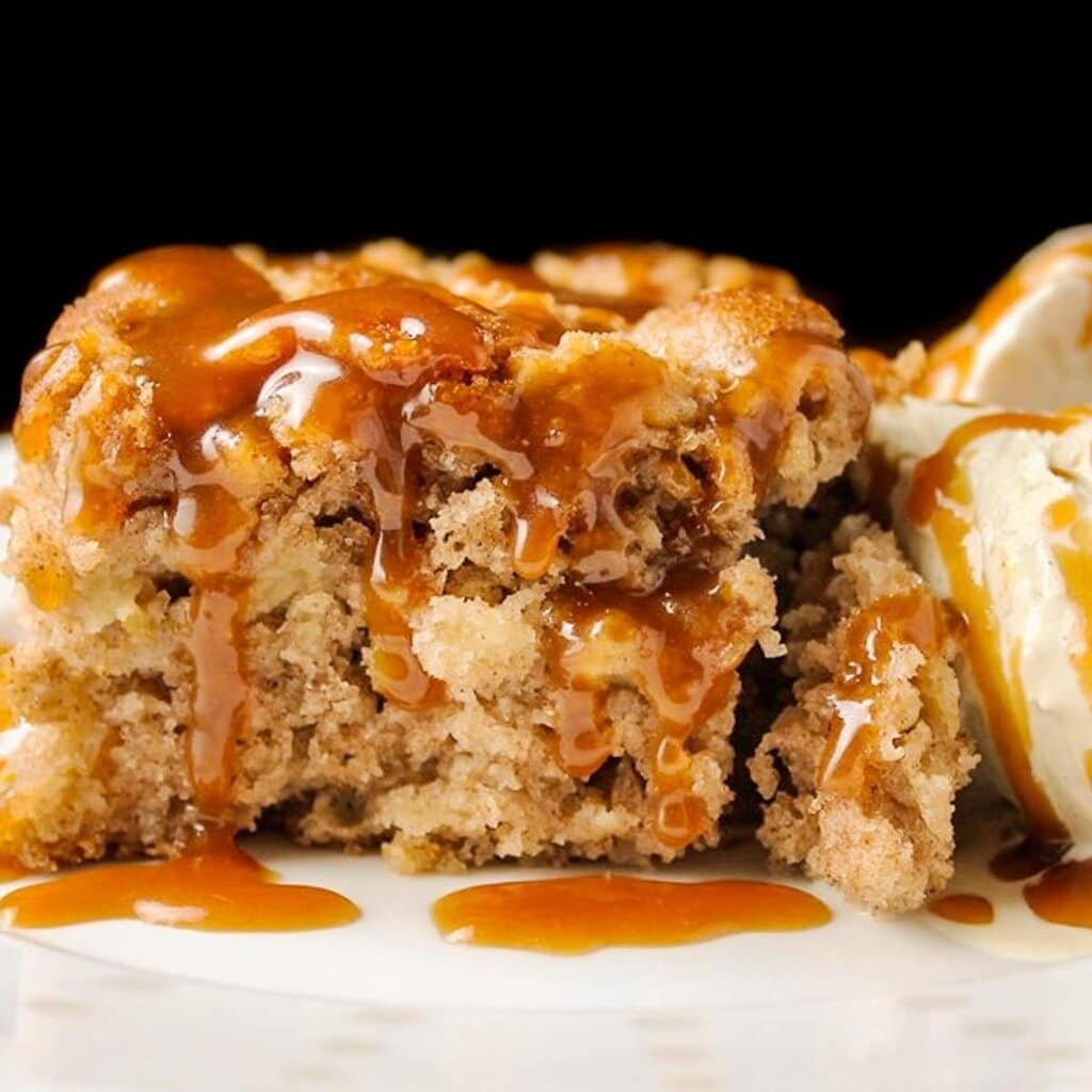 Apple Cake Caramel Bourbon Sauce