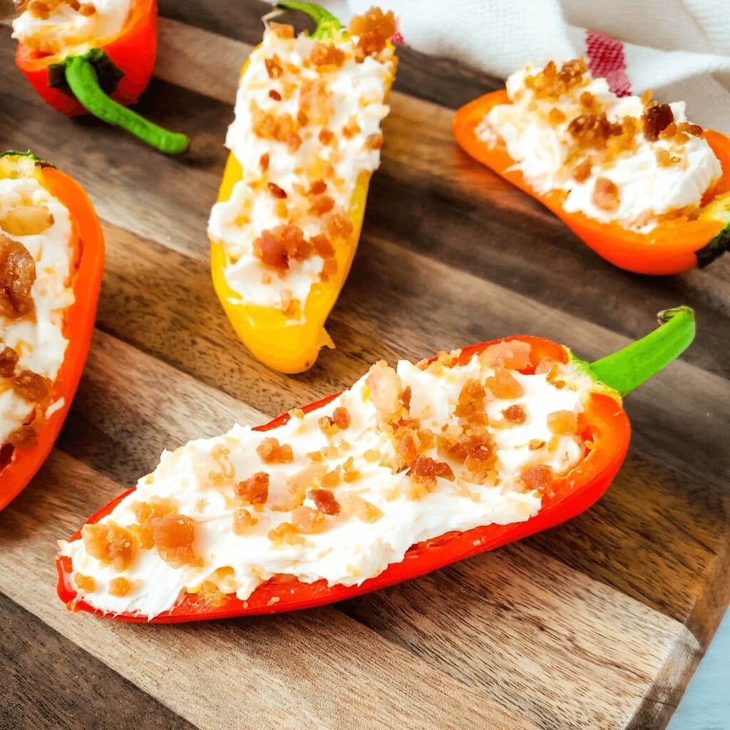 Bacon Cream Cheese Stuffed Mini Peppers