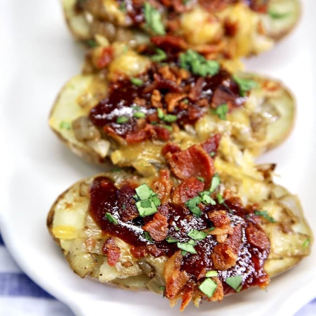 Bbq Bacon Onion Baked Potatoes