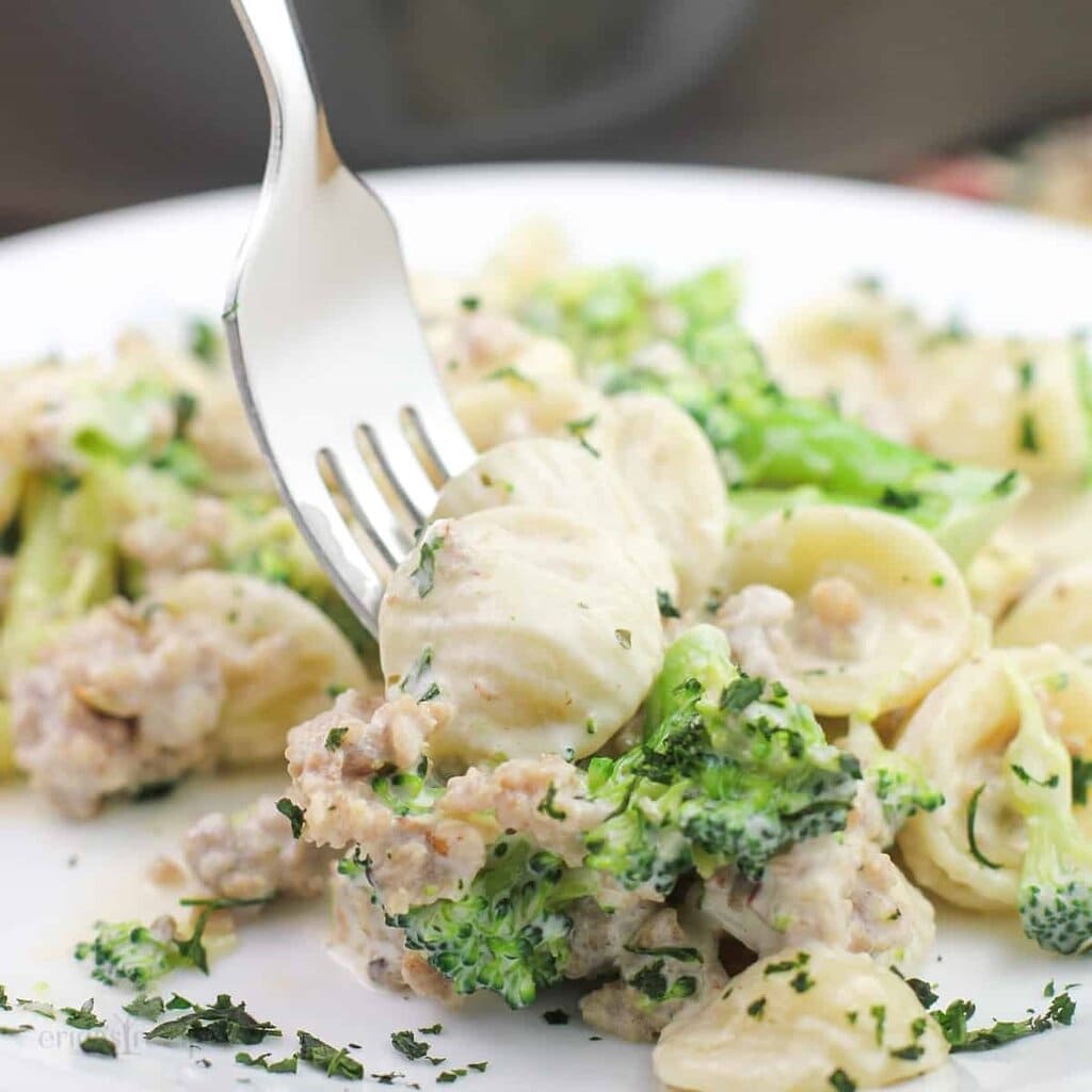Broccoli Sausage Orecchiette Pasta