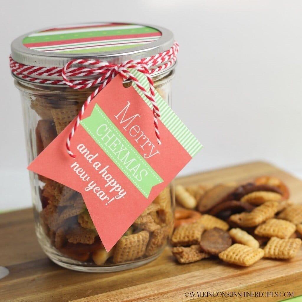 Christmas Chex Mix In A Jar Last Minute Gift Idea