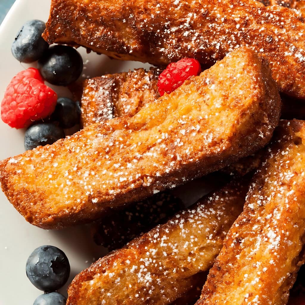 French Toast Sticks With Raspberry Dipping Sauce