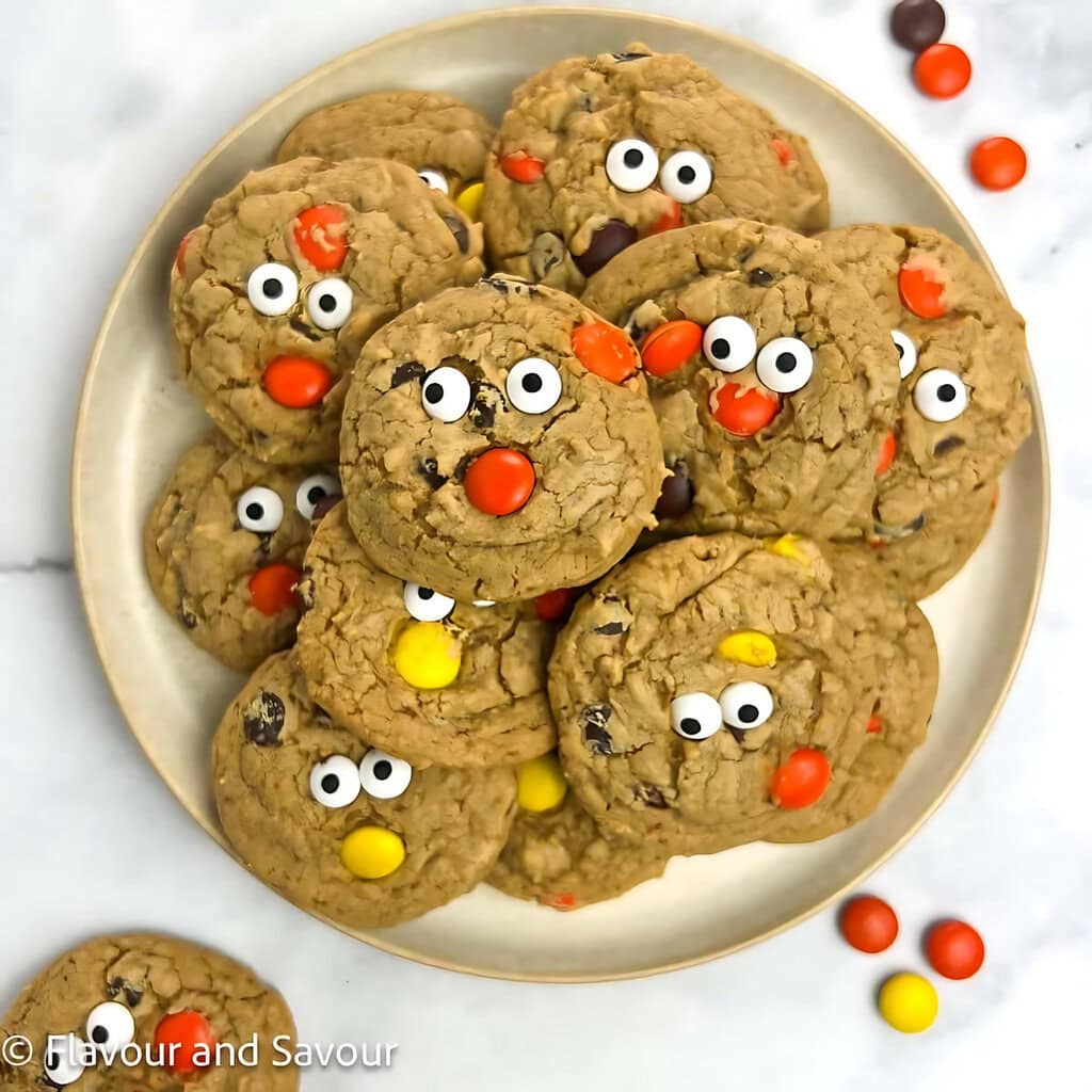 Gluten Free Reeses Pieces Halloween Monster Cookies Gluten Free Reeses Pieces Halloween Monster Cookies