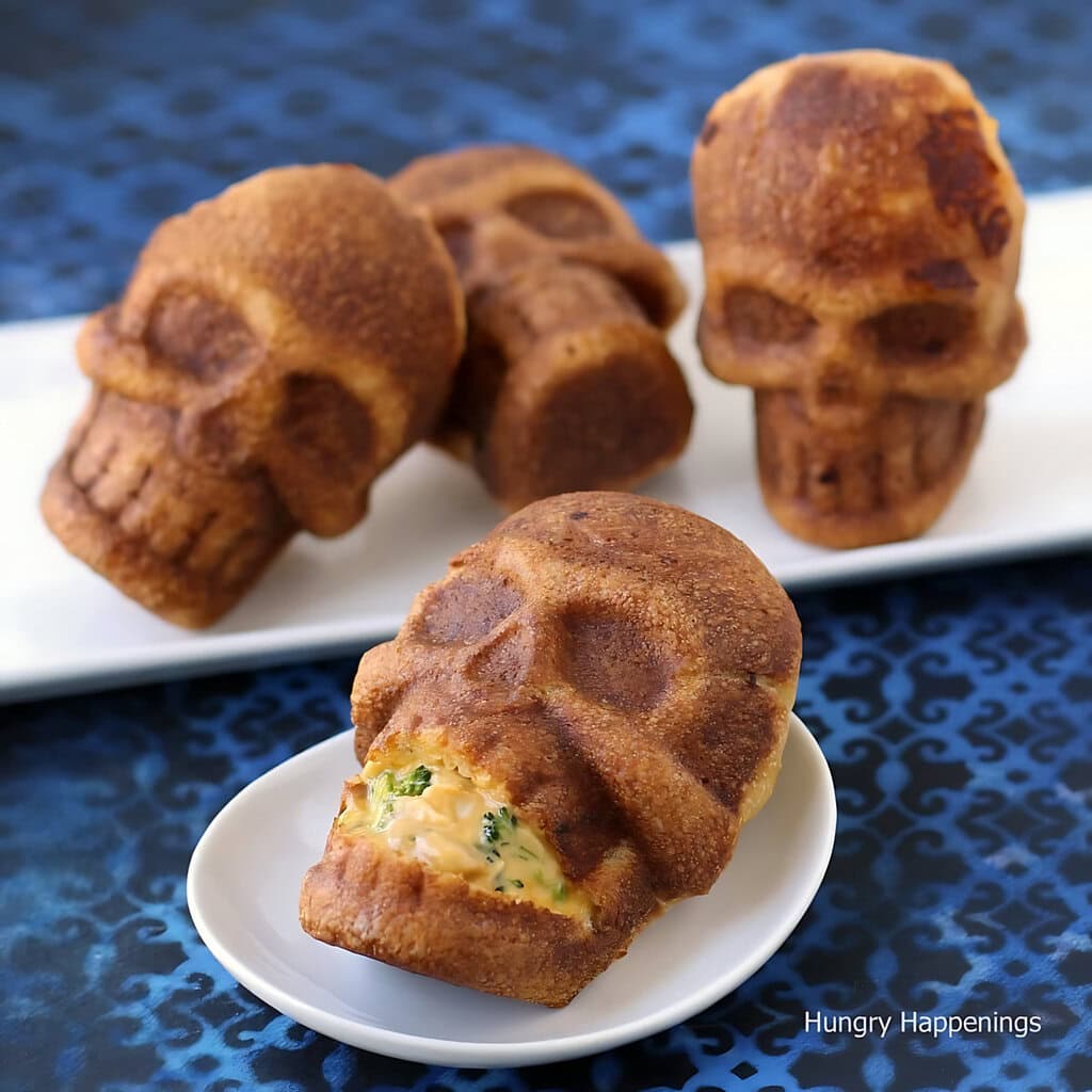 Halloween Dinner Cheesy Broccoli And Chicken Stuffed Skulls Halloween Dinner Cheesy Broccoli And Chicken Stuffed Skulls