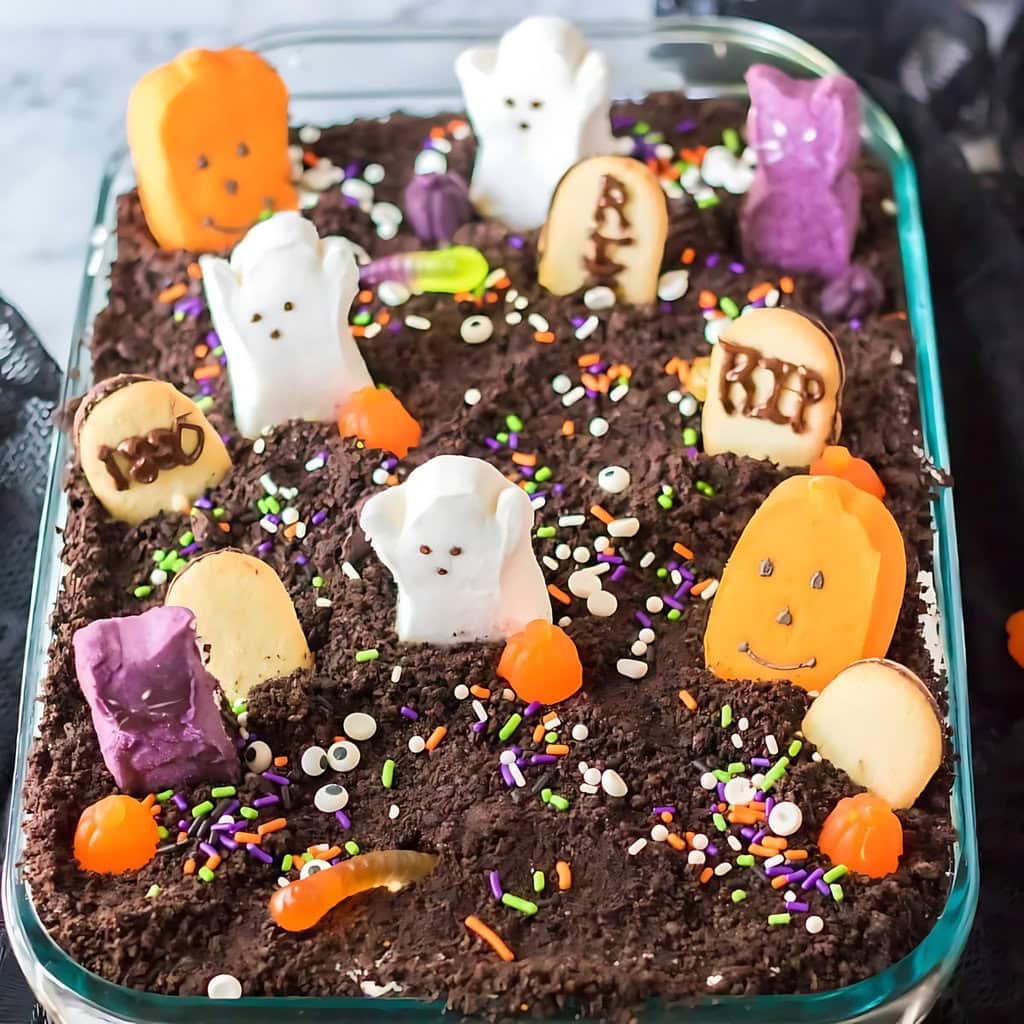 Halloween Graveyard Poke Cake Halloween Graveyard Poke Cake