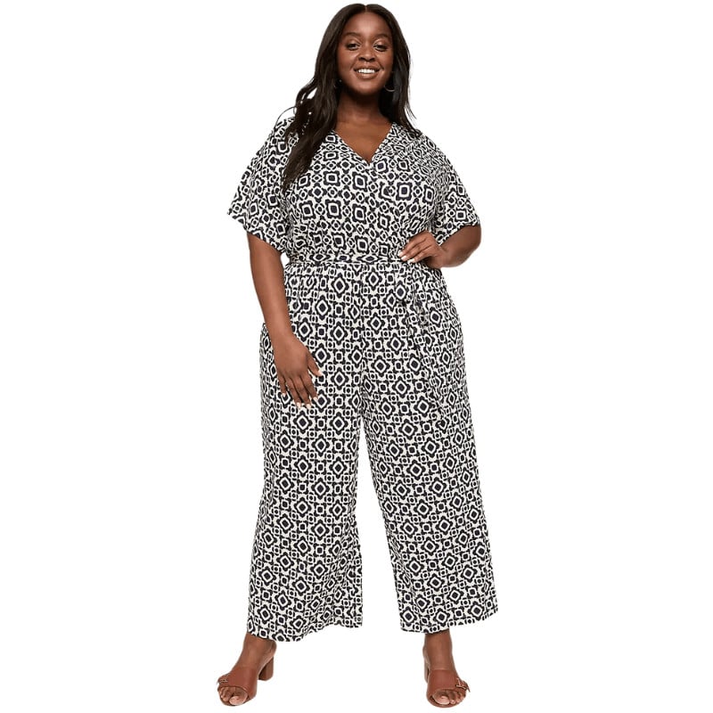 Kimono-Sleeve Tie-Waist Jumpsuit