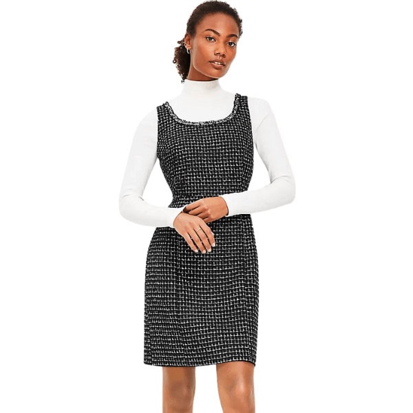 Metallic Tweed Mini Flare Dress