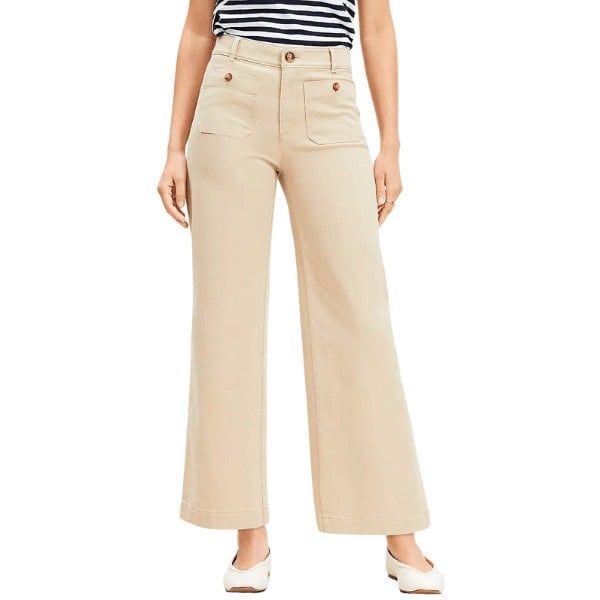 Palmer Wide Leg Crop Pants - LOFT Clearance Outlet Online