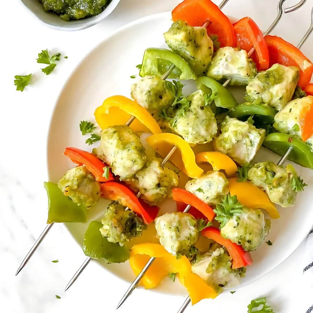 Pesto Chicken Skewers
