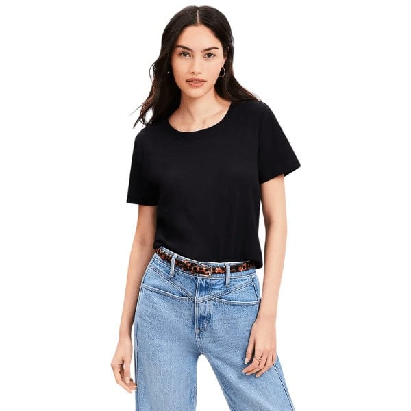 Petite Everyday Crew Tee in Black
