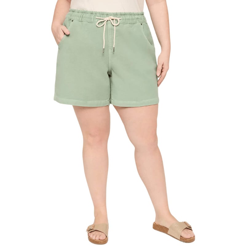 Pull-On Knit Denim Shorts