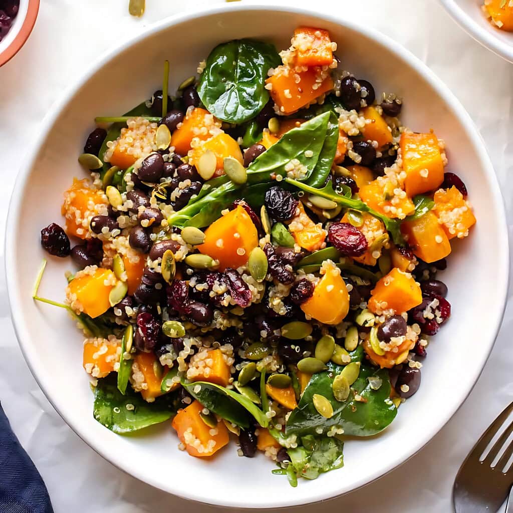 Roasted Butternut Squash Black Bean Quinoa Salad